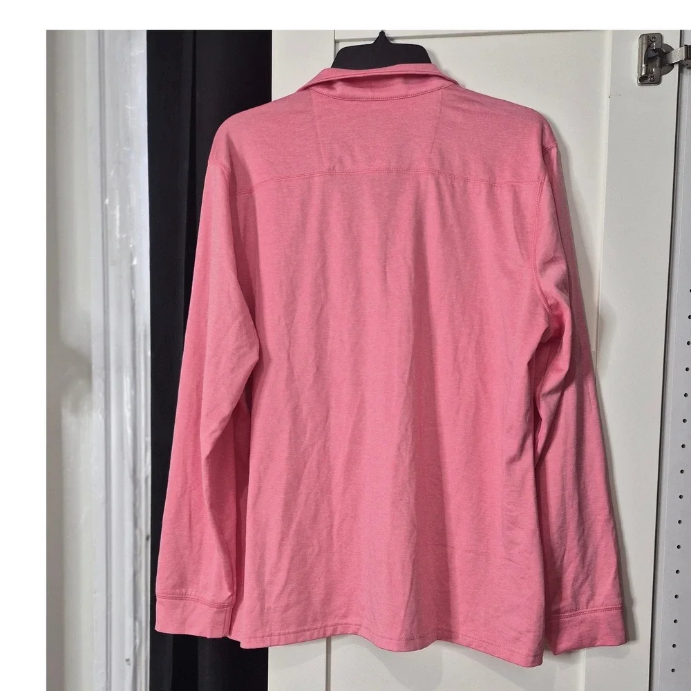 Greg Norman Mens XL Coral Pink Heathered Quarter Zip Golf Pullover Long Sleeve